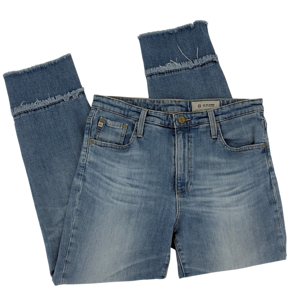 AG Prima Ankle Jeans Raw Hem Crop Distressed‎ Blue Size 30